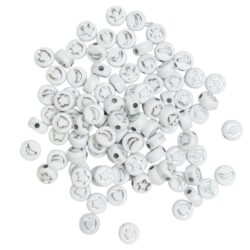 Kuviohelmet 7mm 100kpl, Valkoinen-Hopea