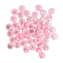 Kirjainhelmet 10mm 50kpl, Vaaleanpunainen