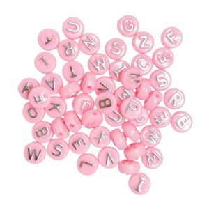 Kirjainhelmet 10mm 50kpl, Vaaleanpunainen