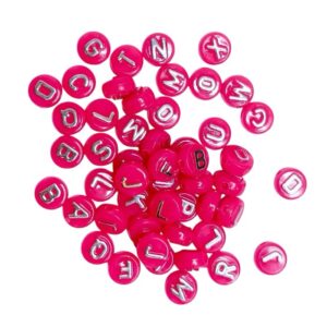 Kirjainhelmet 10mm 50kpl, Pinkki