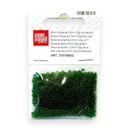 Lasiset siemenhelmet 2,5mm 20g, 432 Tummanvihreä