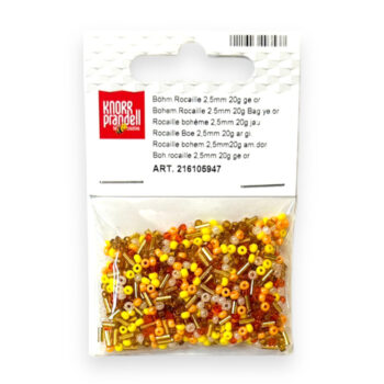 Lasiset siemenhelmet 2,5mm 20g, 947 Keltainen mix