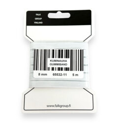 Kuminauha 8mm 5m, valkoinen