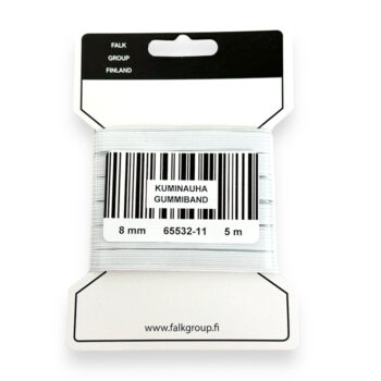 Kuminauha 8mm 5m, valkoinen