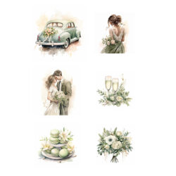 Reprint kuviokartonki A4, KP0096 Wedding Day