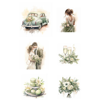 Reprint kuviokartonki A4, KP0096 Wedding Day