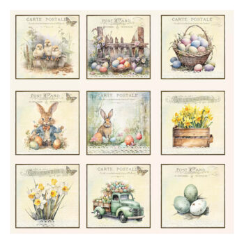 Reprint Skräppipaperi 30x30cm, RP0624 Easter Tags