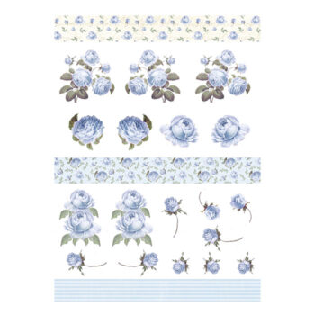 Reprint kuviokartonki A4, KP0084 Cutouts Blue Rose Romance