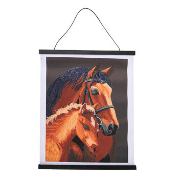 Craft Buddy Timanttimaalaus ripustuslistoilla 35x45cm, Chestnut Mares, Partial Crystal