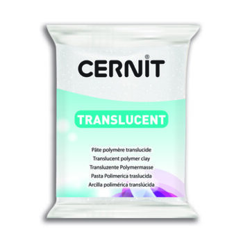 Cernit Translucent 56g, 010 Glitter white