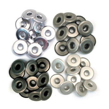 We R Wide Eyelets, metallisävyt hopea 40 kpl