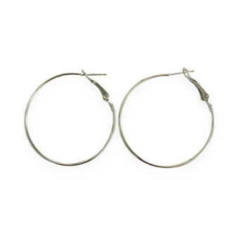 Korvakorurengas 40mm, hopeanvärinen 2kpl