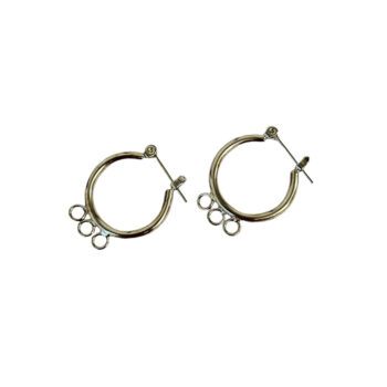 Korvakorurengas kolmella lenkillä 20mm, hopeanvärinen 2kpl