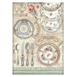 Stamperia Riisipaperi A4, DFSA4856 Brocante Antiques ceramic plates