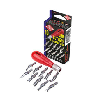 Essdee Lino kaiverrusteräsarja, 10 terää ja kahva