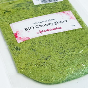 BIO Chunky Glitter 10g, Vaaleanvihreä