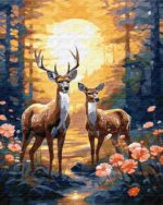 Ideyka Painting by numbers 40x50cm, Graceful reindeers