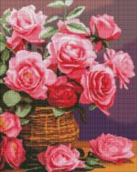 Ideyka Timanttimaalaustaulu 40x50cm, Colorful roses, Full Crystal