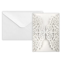 Korttipohja + kirjekuori, 7815 Deco helmiäisvalkoinen