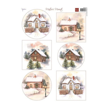 Marianne Design kuviopaperi A4, MB0220 Winter Cottages