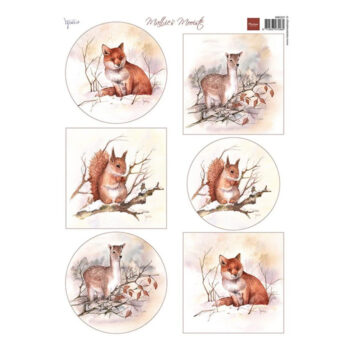 Marianne Design kuviopaperi A4, MB0221 Forest Animals