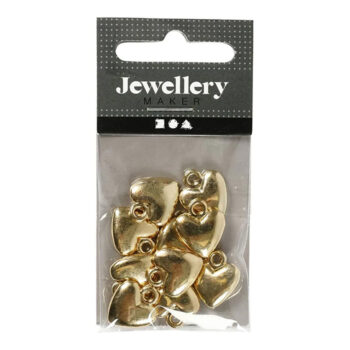 Metalliriipus, sydän 13x15mm Kulta 10kpl