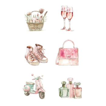 Reprint kuviokartonki A4, KP0116 Girly