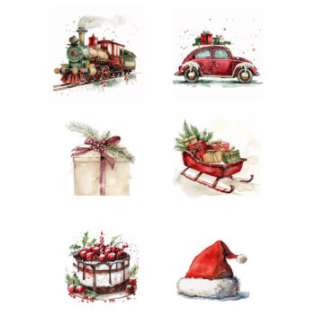 Reprint kuviokartonki A4, KP0117 Christmas