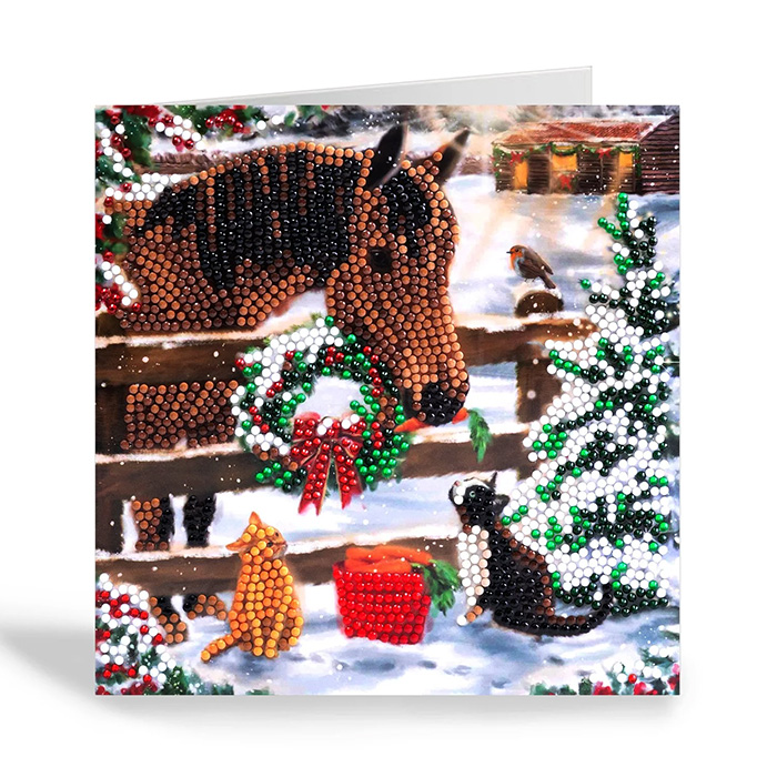 Timanttimaalauskorttichristmasfriendshipwhite