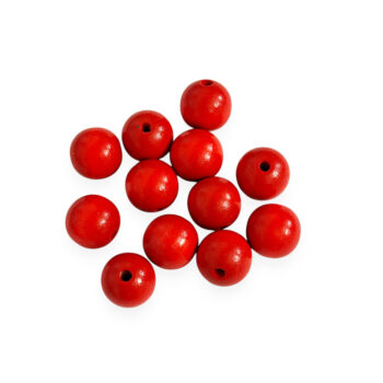 Puupallo 14mm, punainen 12kpl