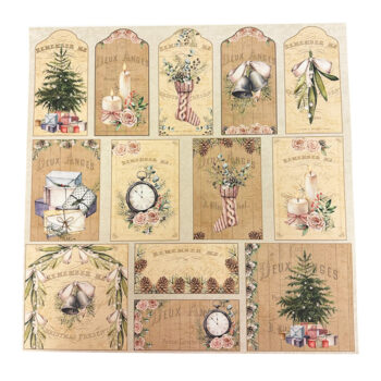 Reprint Skräppipaperi 30x30cm, RP0408 Christmas Holiday