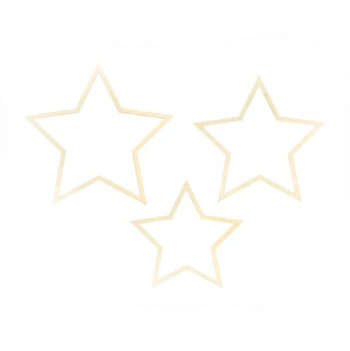 Puiset tähtikoristeet 3kpl