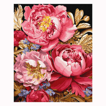 Ideyka Painting by numbers 40x50cm, KHO 3262 Floral inspiration with metallic paints