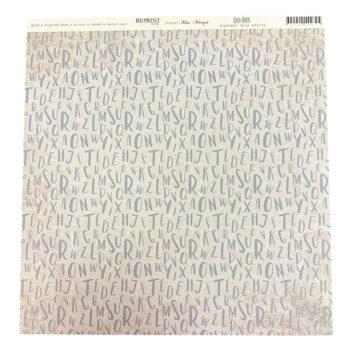 Reprint Skräppipaperi 30x30cm, RP0372 Alphabet blue