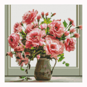 Ideyka Timanttimaalaustaulu 40x40cm, AMO7863 Bouquet aroma, Full Crystal