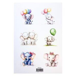 Reprint Kuviokartonki A4, KP0127 Cute Elephants