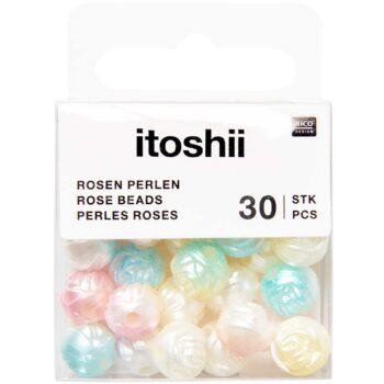 Rico Itoshii pyöreät ruusuhelmet 30kpl, Rainbow Pearl