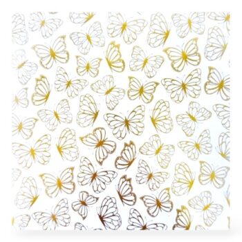 Designkartonki A4 Perhoset kultahohto, 5kpl