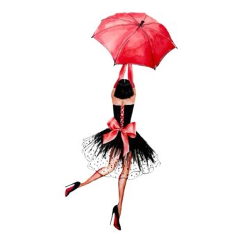 Silityskuva, Nainen ja sateenvarjo