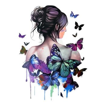 Silityskuva, Nainen ja perhoset