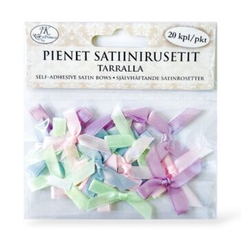 Pienet satiinirusetit tarralla, 3639 Pastelli