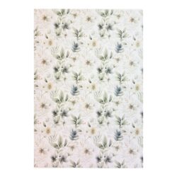 Kuviokartonki A4, 24 Kukat vihreä/ valkoinen, 5 arkkia