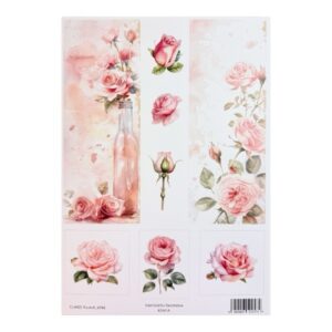 Kuva-arkki A4, CLA422 Ruusut, pitkä