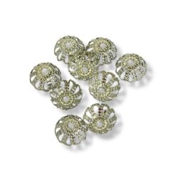 Helmihattu 12mm, hopeanvärinen 20kpl