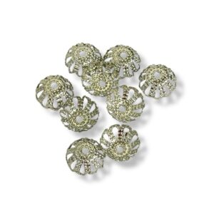 Helmihattu 12mm, hopeanvärinen 20kpl