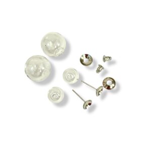 Korvakorutappisetti lasipalloilla 10mm ja 16mm, 1 pari