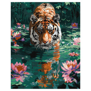 Ideyka Painting by numbers 40x50cm, KHO6614 A tiger on the hunt