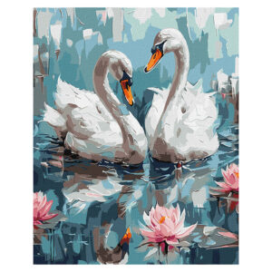 Ideyka Painting by numbers 40x50cm, KHO6620 The swans in love