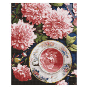 Ideyka Timanttimaalaus 40x50cm, The pink dahlias, Full Crystal