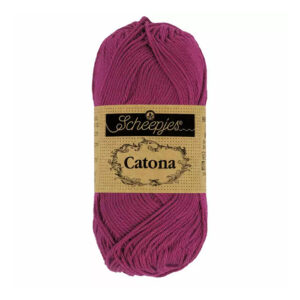 Scheepjes Catona puuvillalanka 50g, 128 Aniliininpunainen